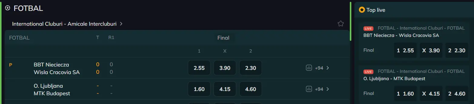 Pariuri live Excelbet
