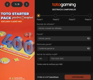 TotoGaming Rotiri Gratuite Creare Cont